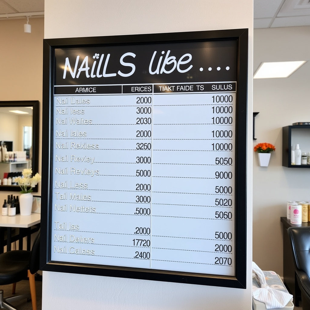 Nail Salon Service Pricing and Packages