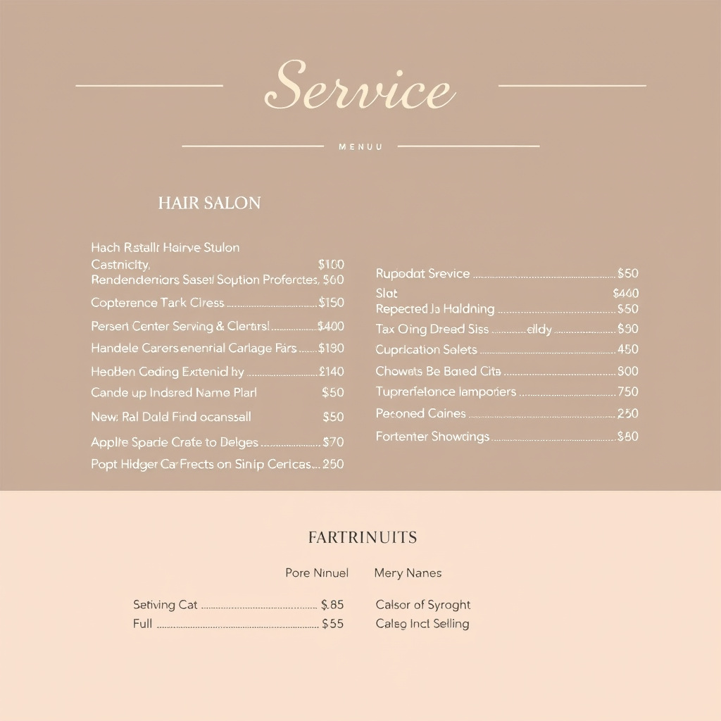 Design Tips for an Engaging Hair Salon Service Menu