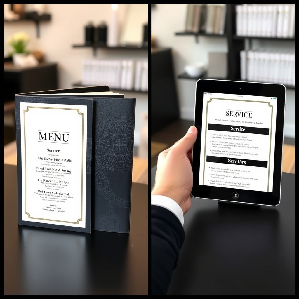 Digital vs. Printed Hair Salon Service Menus